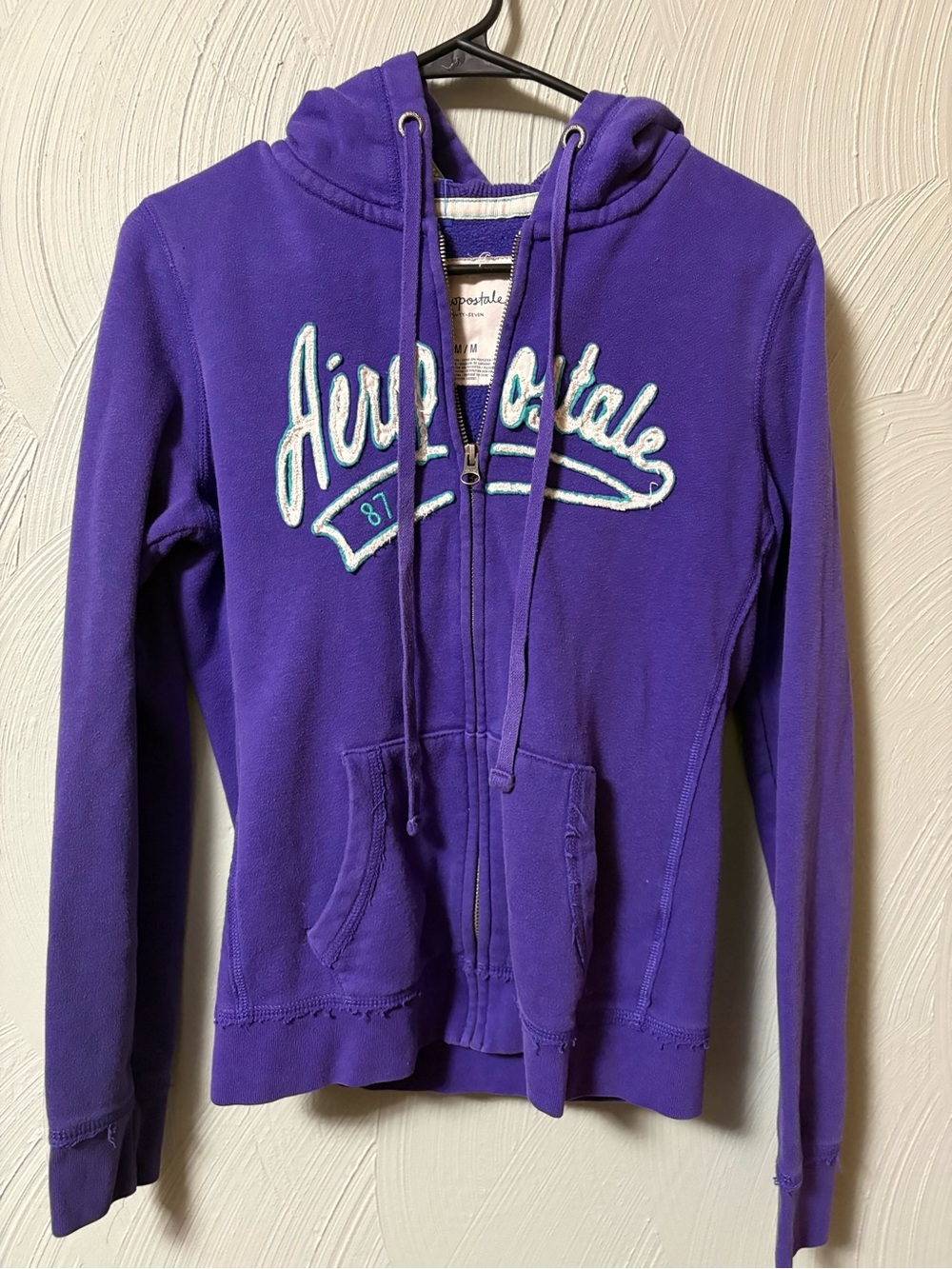Aeropostale Purple Zip-Up Hooded Sweatshirt